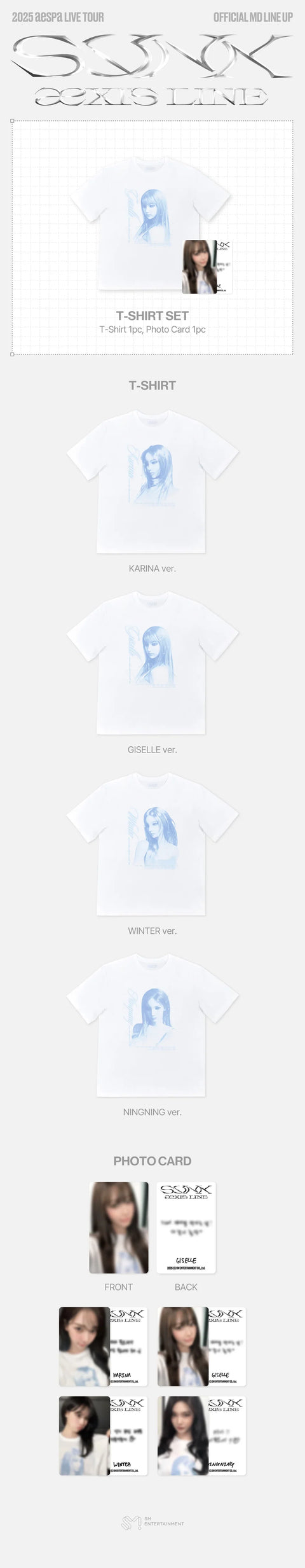 AESPA - T-SHIRT SET - 2025 aespa LIVE TOUR - SYNK : aeXIS LINE - MD