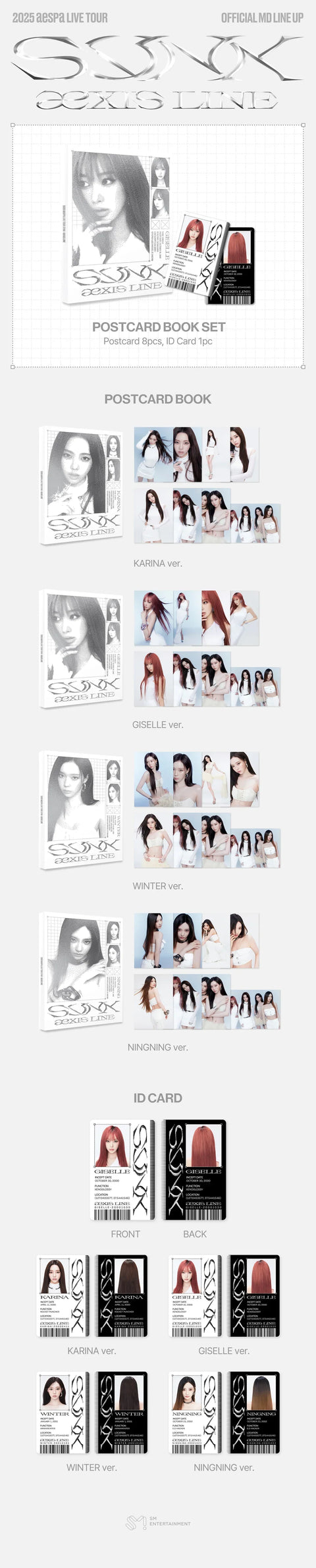 AESPA - POSTCARD BOOK SET - 2025 aespa LIVE TOUR - SYNK : aeXIS LINE - MD