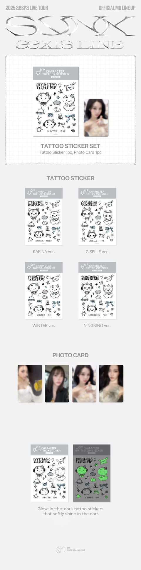 AESPA - TATTOO STICKER SET - 2025 aespa LIVE TOUR - SYNK : aeXIS LINE - MD