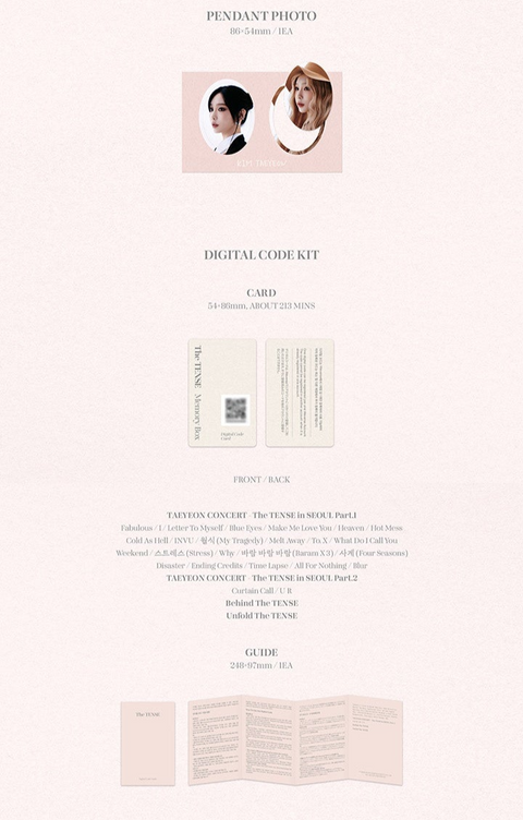 TAEYEON - CONCERT THE TENSE MEMORY BOX