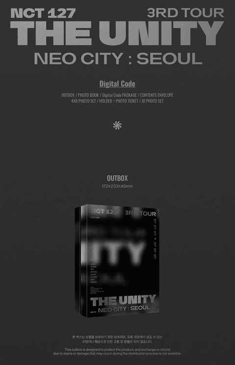 NCT 127 - 3RD TOUR 'THE UNITY' NEO CITY : SEOUL (DVD/ BLU-RAY/ DIGITAL CODE)