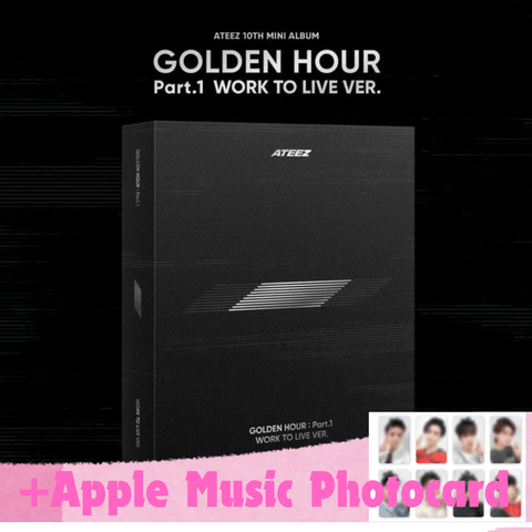 ATEEZ - GOLDEN HOUR : PART.1 "WORK TO LIVE VER"+Apple music POB 4 Photocard