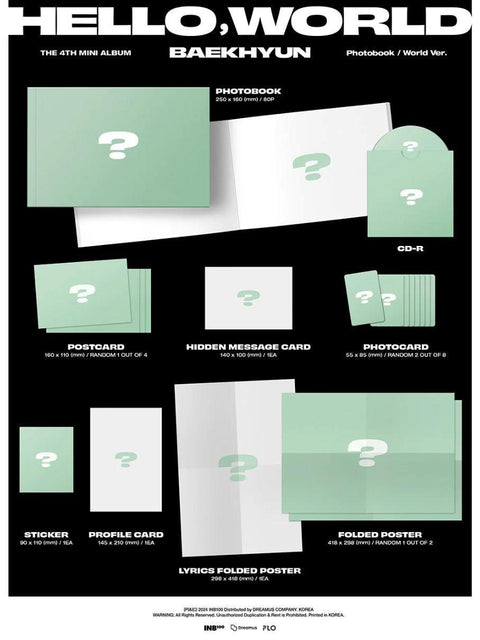 BAEKHYUN (EXO) - HELLO, WORLD (THE 4TH MINI ALBUM) PHOTOBOOK VER.