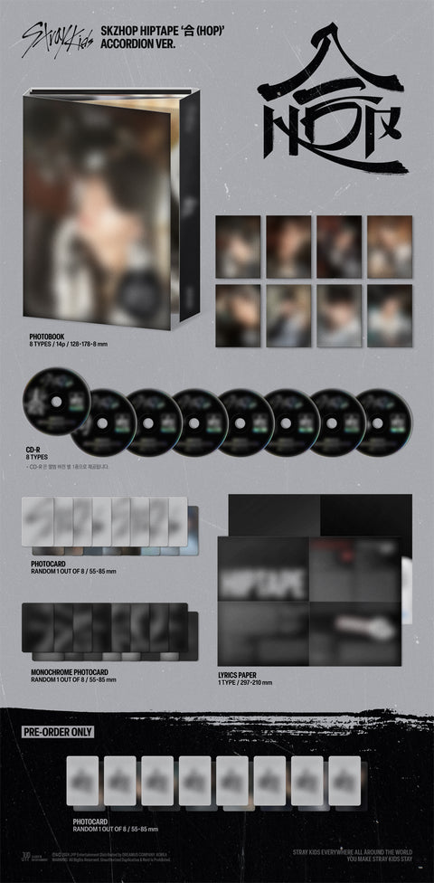 STRAY KIDS - SKZHOP HIPTAPE ‘合 (HOP)’ (ACCORDION VER.)+Apple POB Benefit