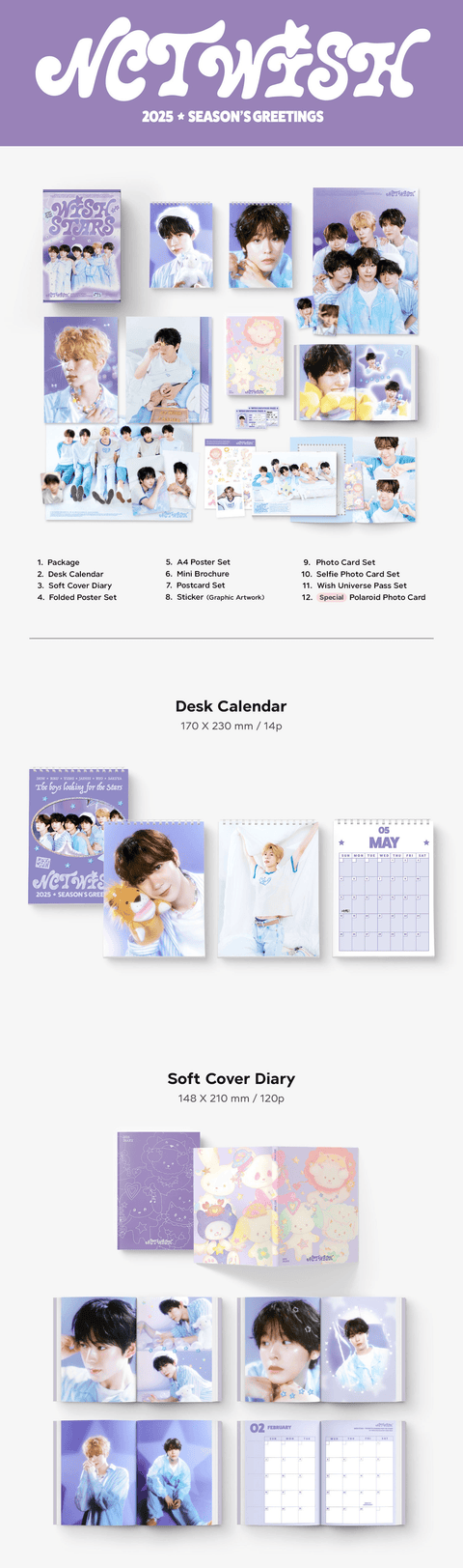 NCT WISH – 2025 SEASON'S GREETINGS+Exclusive POB( Member Photocard Set)