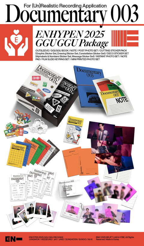 ENHYPEN - 2025 GGU GGU PACKAGE + Applemusic POB(Mini Poster 7Stk -1set))
