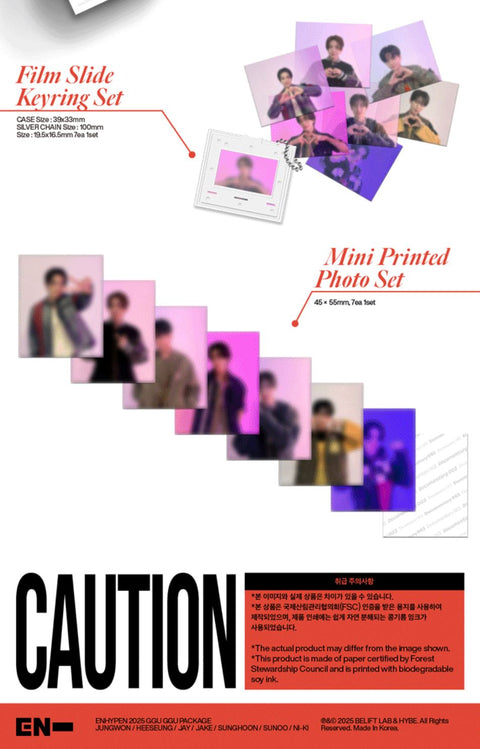 ENHYPEN - 2025 GGU GGU PACKAGE + Applemusic POB(Mini Poster 7Stk -1set))