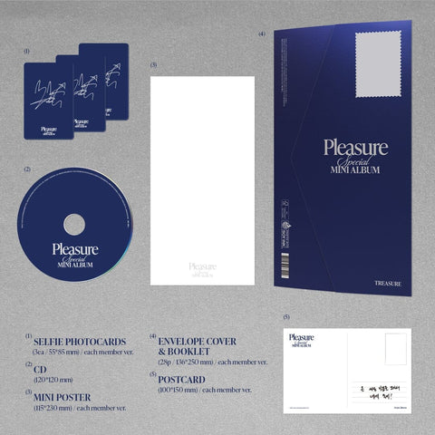 TREASURE - PLEASURE (BLUE VER.)+ POB Photocard