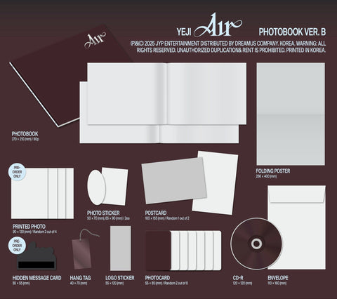 YEJI (ITZY) - AIR (PHOTOBOOK VER.)+ Apple Music Photocard