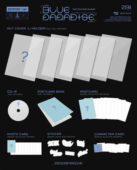 ZB1 - BLUE PARADISE (ZEROSE VER.)+Applemusic POB Photocard
