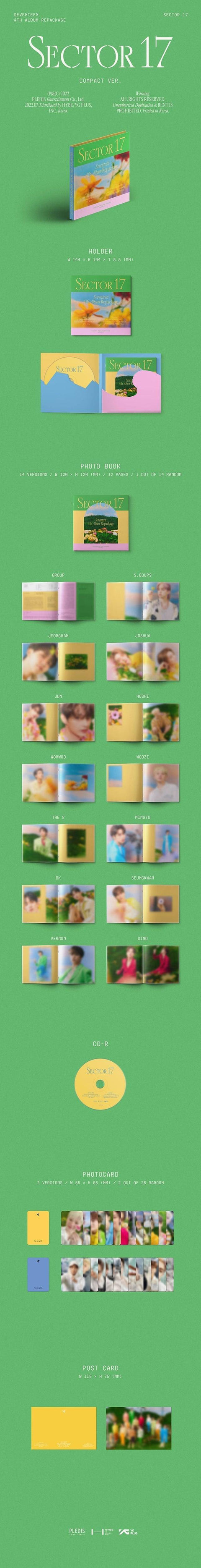 SEVENTEEN - 4th Album Repackage [SECTOR 17] (COMPACT Ver.) (Random Ver.) - Kpopfuture