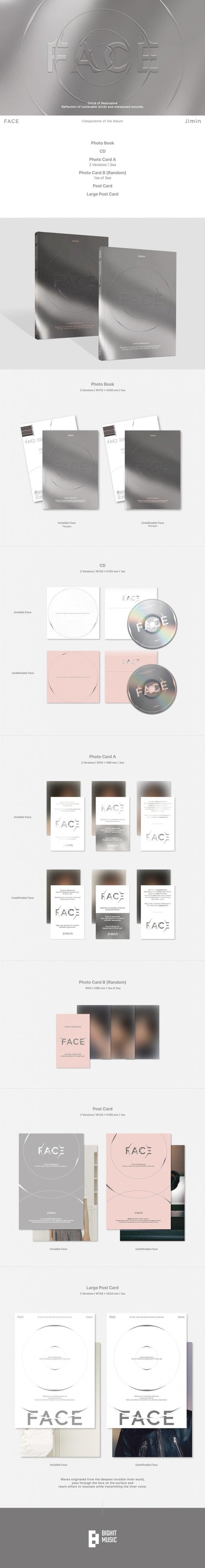 JIMIN1st [FACE] (Invisible Face Ver. / Undefinable Face Ver.) (Random Ver.) - Kpopfuture