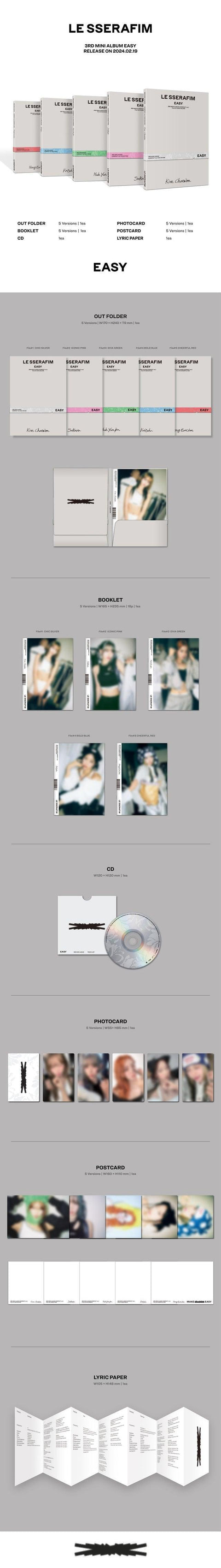 LE SSERAFIM - 3RD MINI ALBUM [EASY] (COMPACT Ver.) - Kpopfuture