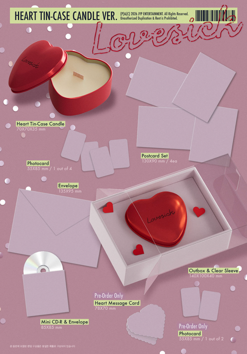 CHAERYEONG (ITZY) - LOVESICK (HEART TIN-CASE CANDLE VER.) + Apple Music Gift