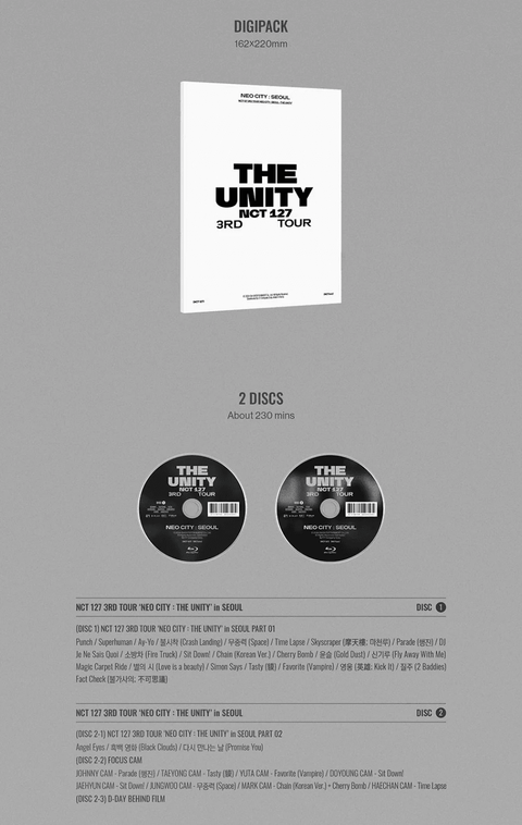 NCT 127 - 3RD TOUR 'THE UNITY' NEO CITY : SEOUL (DVD/ BLU-RAY/ DIGITAL CODE)