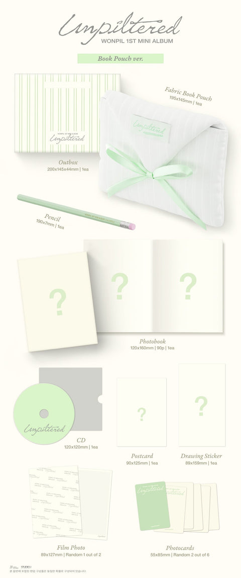 WONPIL(DAY6) - 1ST MINI ALBUM [UNPILTERED] BOOK POUCH VER.