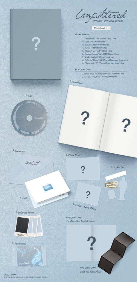 WONPIL (DAY6) - 1ST MINI ALBUM [UNPILTERED] PHOTOBOOK VER.