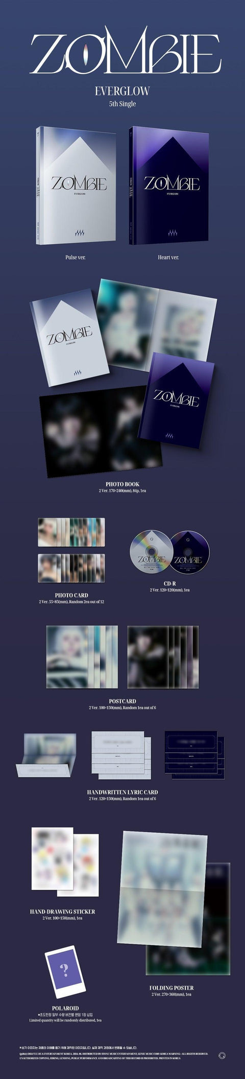 EVERGLOW - 5th Single [ZOMBIE] (Pulse Ver. / Heart Ver.) (Random Ver.) - Kpopfuture