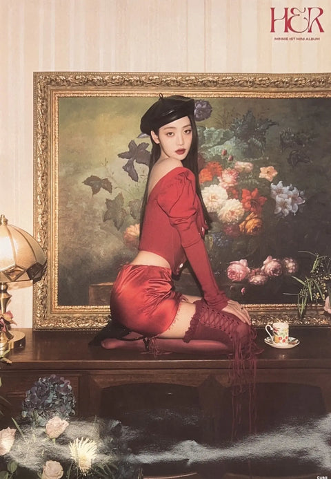 Minnie 1st Mini Album HER (2035C (Red)) Official Poster - Photo Concept 2