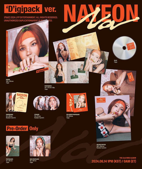 NAYEON (TWICE) - 2nd Mini Album [NA] ('D'igipack Ver.) (Special Gift : Photocard 1 ea) - Kpopfuture