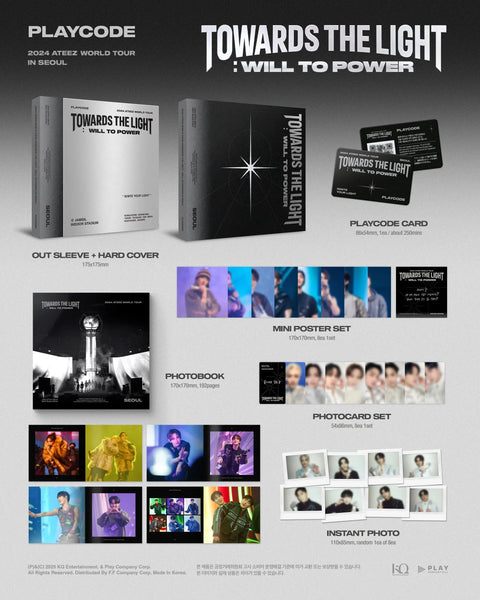 ATEEZ - 2024 WORLD TOUR 'TOWARDS THE LIGHT : WILL TO POWER' IN SEOUL (PLAYCODE) + POB Postcard