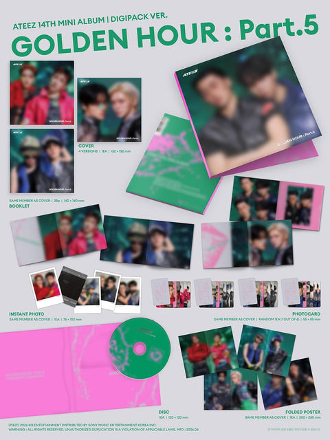 ATEEZ - GOLDEN HOUR : PART.5 (DIGIPACK UNIT VER.) + Apple Music POB