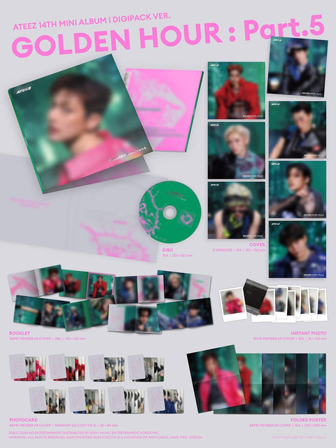 ATEEZ - GOLDEN HOUR : PART.5 (DIGIPACK VER.) + Apple Music POB Photocard