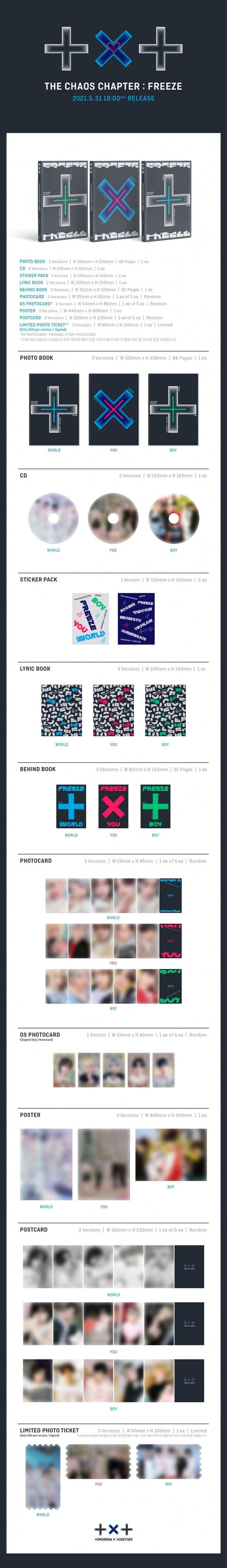 TXT (TOMORROW X TOGETHER) - Album [THE CHAOS CHAPTER : FREEZE] (Random Ver.) - Kpopfuture