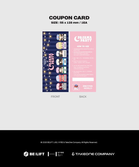 ENHYPEN - WORLD COUPON CARD COLLECTION (PAJAMA PARTY VER.)