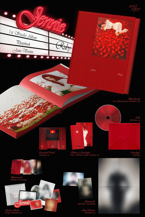 JENNIE -BLACKPINK- [RUBY] PHOTOBOOK VER + Applemusic POB PHOTOCARD