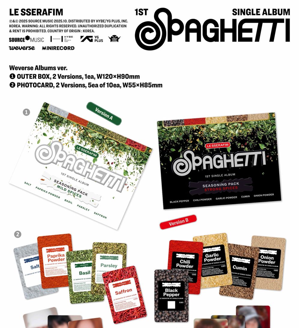 LE SSERAFIM - SPAGHETTI (WEVERSE ALBUMS VER.) + Apple Music POB