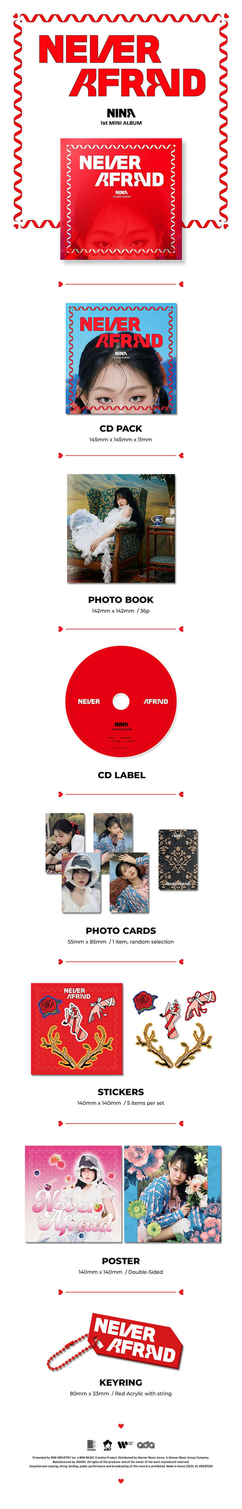 NINA - NEVER AFRAID (1ST MINI ALBUM)