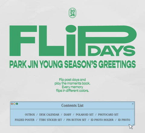 PARK JIN YOUNG (GOT7) - 2026 SEASON'S GREETINGS (FLIP DAYS) + Extra Photocard