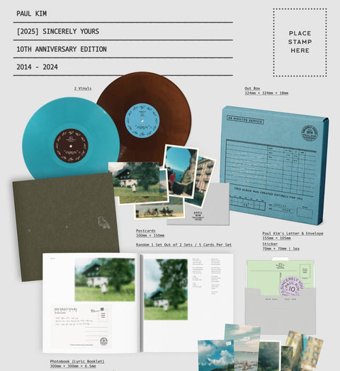 PAUL KIM - [2025] SINCERELY YOURS (10TH ANNIVERSARY EDITION 2014-2024) (2LP)