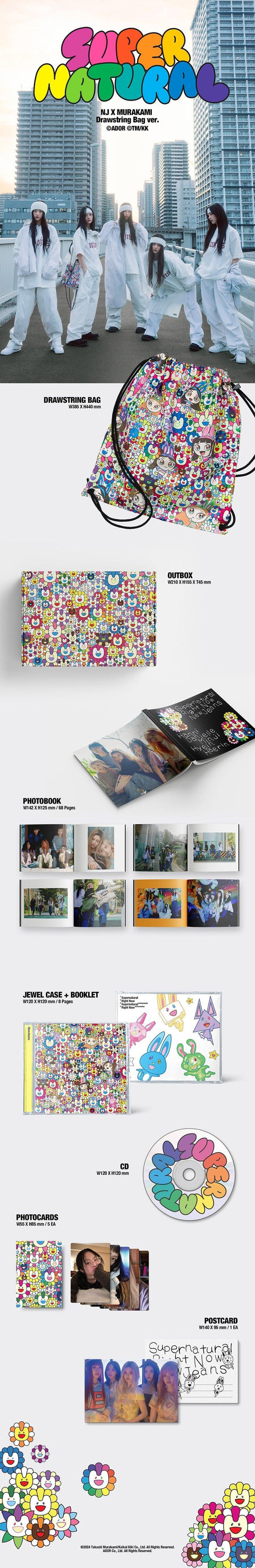 NewJeans - JAPAN DOUBLE SINGLE ALBUM [Supernatural] (NJ X MURAKAMI Drawstring w. Applemusic Benefits Bag Ver.) (With applemusic exclusive benefit)) - Kpopfuture