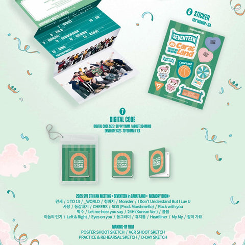 SEVENTEEN - 2025 SVT 9TH FAN MEETING SEVENTEEN IN CARAT LAND (MEMORY BOOK+)+APPLEMUSIC POB
