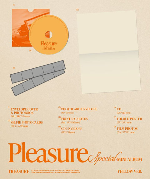 TREASURE - PLEASURE (YELLOW VER. / GREEN VER.)+ POB Photocard