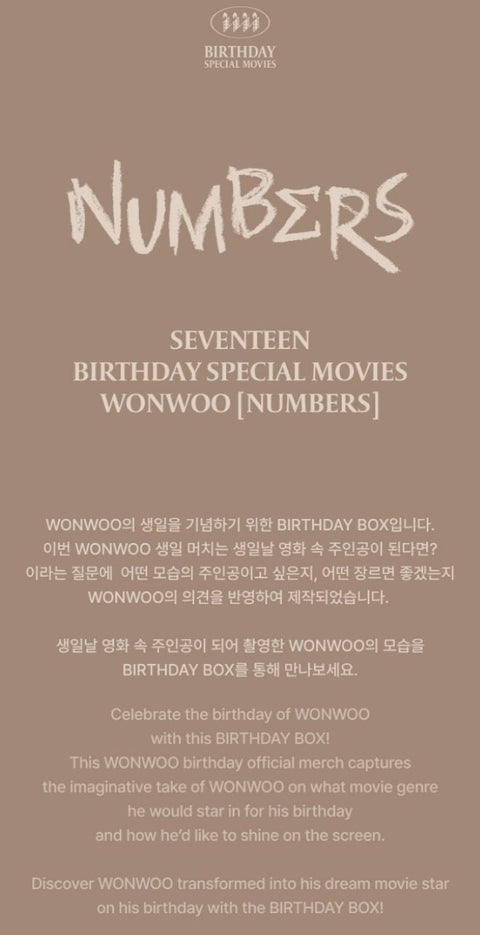 WONWOO (SEVENTEEN) - HAPPY WONWOO DAY BIRTHDAY BOX VER.4