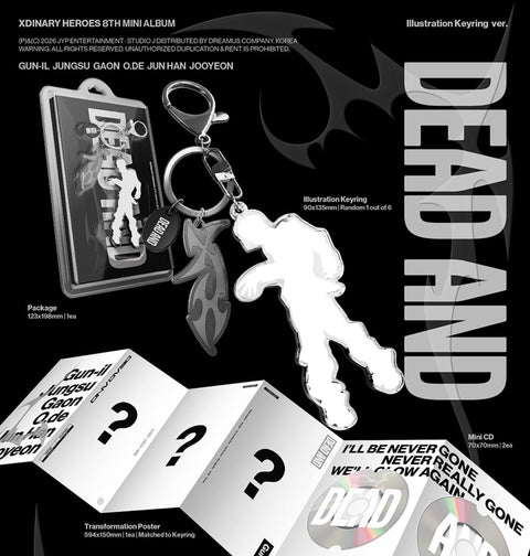 XDINARY HEROES - DEAD AND (ILLUSTRATION KEYRING VER.) + Apple Music Gift