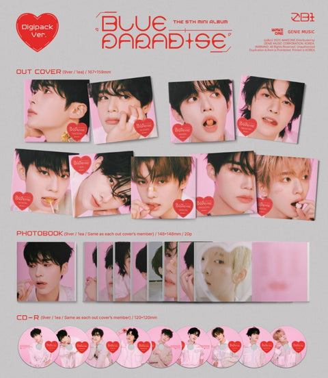 ZB1 - BLUE PARADISE (DIGIPACK VER.)+Applemusic POB Photocard